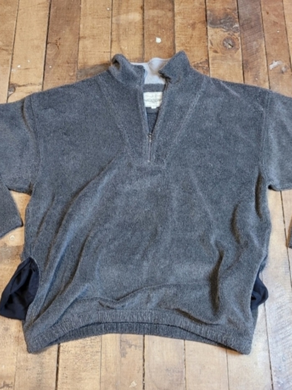 Straight Down Charcoal Half-Zip Pullover Sweater Large